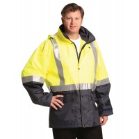 SW18A HI-VIS SAFETY JACKET WITH MESH LINING & 3M TAPES